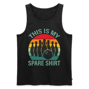 Bowling Smashing Pins - This Is My Spare - Männer Premium Bio Tank Top - Schwarz - Vorne - Michal (187cm)