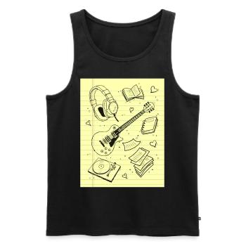 Downtown Girl Aesthetic Pattern Coquette Aesthetic - Men's Premium Organic Tank Top - black - Front - AI Model Male 178 light (178cm)