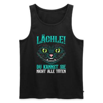 Lächle Du Kannst Sie Nicht Alle töten - Männer Premium Bio Tank Top - Schwarz - Vorne - Michal (187cm)