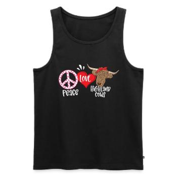 Peace Love Highland Cows - Men's Premium Organic Tank Top - black - Front - Michal (187cm)