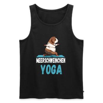Yoga Meerscheinchen Yogaübung Stretching Dehnen - Männer Premium Bio Tank Top - Schwarz - Vorne - Michal (187cm)