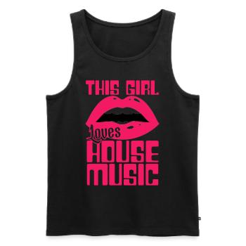 Fille de musique house - Débardeur bio Premium Homme - noir - Devant - Michal (187cm)