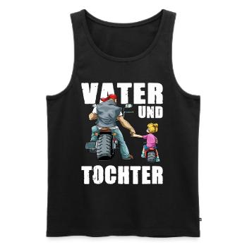 Vater und Tochter Biker Rocker Motorrad - Männer Premium Bio Tank Top - Schwarz - Vorne - Michal (187cm)