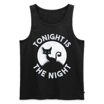Ce soir, c’est la nuit Black Cat Halloween - Débardeur bio Premium Homme - noir - Devant - Michal (187cm)