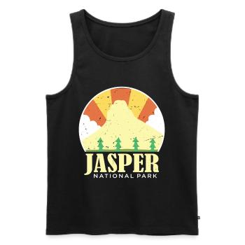 Parc national du Canada Jasper Alberta Souvenir Icefi - Débardeur bio Premium Homme - noir - Devant - AI Model Male 178 light (178cm)
