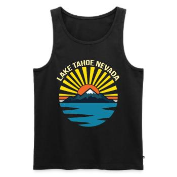 California Lake Tahoe Camping Randonnée Nature Wildl - Débardeur bio Premium Homme - noir - Devant - Michal (187cm)