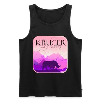 Rhinocéros Parc national Kruger Safari Afrique Big Five - Débardeur bio Premium Homme - noir - Devant - AI Model Male 178 light (178cm)