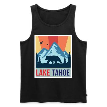 Lac Tahoe Grizzly Bear California Ski Mountains Cam - Débardeur bio Premium Homme - noir - Devant - Michal (187cm)