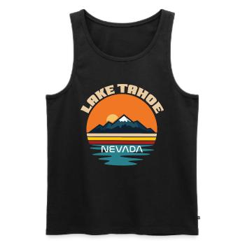 Lac Tahoe Faune Camping Randonnée Montagnes naturelles - Débardeur bio Premium Homme - noir - Devant - Michal (187cm)