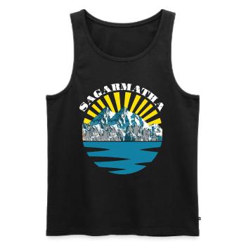 Parc national de l’Everest Sagarmatha au Tibet Népal - Débardeur bio Premium Homme - noir - Devant - AI Model Male 178 light (178cm)