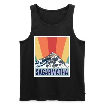 Sagarmatha Mountains Retro National Park Tibet Nepa - Débardeur bio Premium Homme - noir - Devant - Michal (187cm)