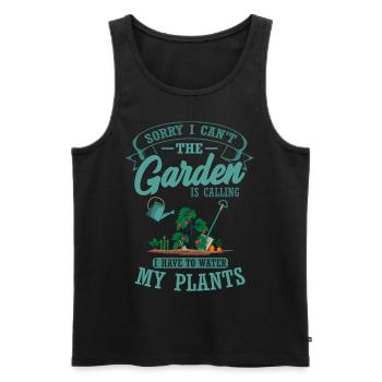 Der Garten Ruft Ich Muss Pflanzen Gießen Gärtner - Männer Premium Bio Tank Top - Schwarz - Vorne - AI Model Male 178 light (178cm)