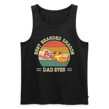 Best Bearded Dragon Dad Ever Lizard Papa Father - Men's Premium Organic Tank Top - black - Front - AI Model Male 178 light (178cm)