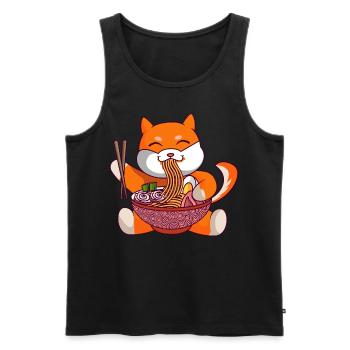 Anime Fox Mange Des Nouilles Japonaises Ramen Kawaii - Débardeur bio Premium Homme - noir - Devant - Michal (187cm)