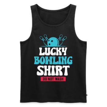 Bowling Smashing Pins - Do Not Wash Lucky Bowling - Männer Premium Bio Tank Top - Schwarz - Vorne - Michal (187cm)