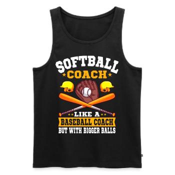 Entraîneur de softball comme un entraîneur de baseball - Débardeur bio Premium Homme - noir - Devant - AI Model Male 178 light (178cm)