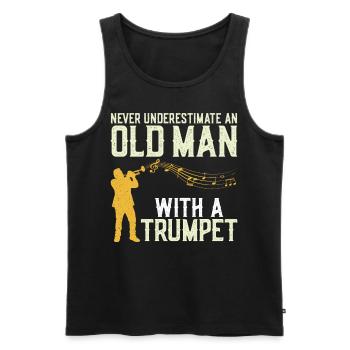 Trumpet Player Dad Father Retired - Männer Premium Bio Tank Top - Schwarz - Vorne - Michal (187cm)