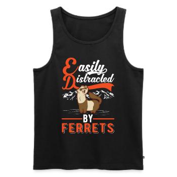 Facilement distrait par Ferrets Frettchen - Débardeur bio Premium Homme - noir - Devant - Michal (187cm)