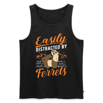 Facilement distrait par Ferrets Frettchen - Débardeur bio Premium Homme - noir - Devant - Michal (187cm)