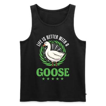 Life is better with a Goose Goose Breeder Goose - Men's Premium Organic Tank Top - black - Front - Michal (187cm)