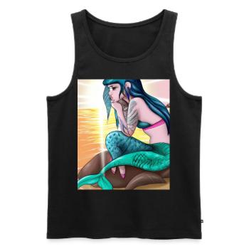 Mermaid Tattoo Retro Goth Girl Beach Mer - Débardeur bio Premium Homme - noir - Devant - Michal (187cm)