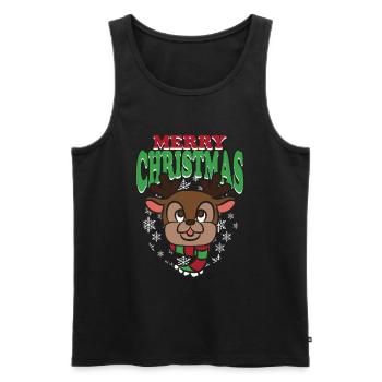 Doux renne Joyeux Noël Noël Avent - Débardeur bio Premium Homme - noir - Devant - Michal (187cm)
