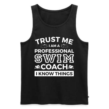 Schwimmer Schwimmen Spruch - Männer Premium Bio Tank Top - Schwarz - Vorne - Michal (187cm)