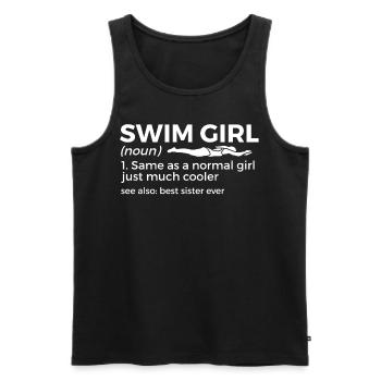 Schwimmer Schwimmen Spruch - Männer Premium Bio Tank Top - Schwarz - Vorne - Michal (187cm)