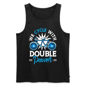 Two-seater cycling Double power - Men's Premium Organic Tank Top - black - Front - AI Model Male 178 light (178cm)