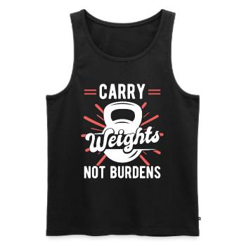 Fitness Fitnessstudio Workout Übung - Männer Premium Bio Tank Top - Schwarz - Vorne - Michal (187cm)