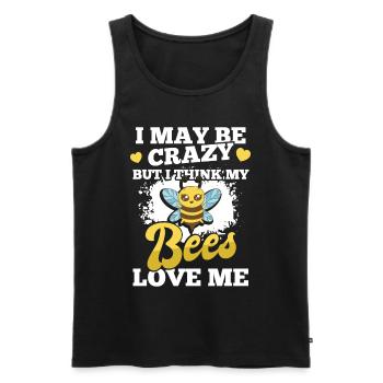 My bees love me Honey lovers honeycombs - Men's Premium Organic Tank Top - black - Front - Michal (187cm)