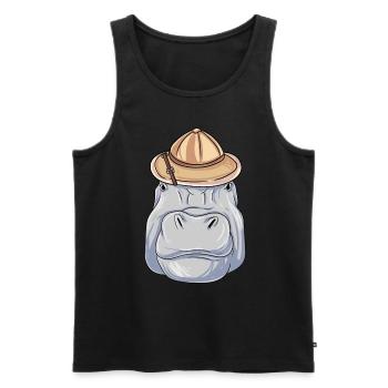 Nilpferd Safari Hut Afrikanische Tiere - Männer Premium Bio Tank Top - Schwarz - Vorne - Michal (187cm)
