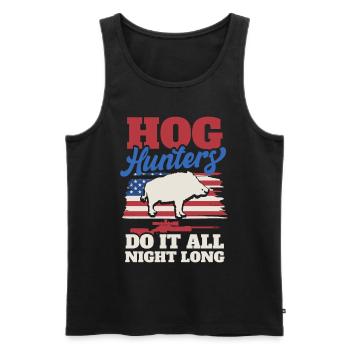 Jagd US Flagge Wildschwein Jäger - Männer Premium Bio Tank Top - Schwarz - Vorne - Michal (187cm)