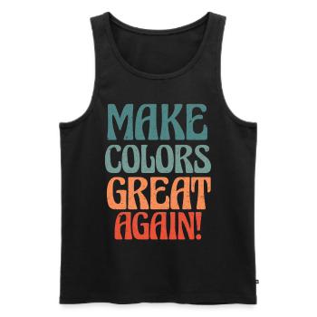Make Colors Great Again Bunte Welt Hippie Farben - Männer Premium Bio Tank Top - Schwarz - Vorne - AI Model Male 178 light (178cm)