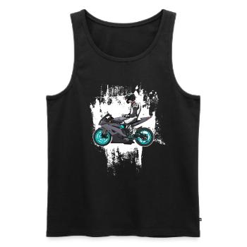 Moto Lifestyle / Moto / Motos motard - Débardeur bio Premium Homme - noir - Devant - Michal (187cm)
