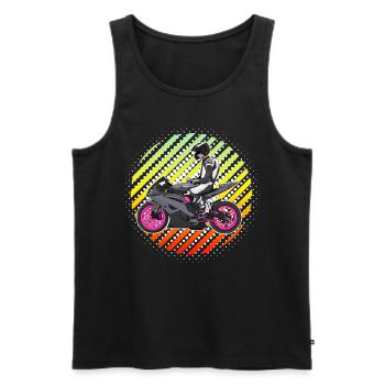 Moto Lifestyle / Moto / Motos motard - Débardeur bio Premium Homme - noir - Devant - Michal (187cm)