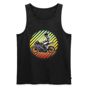 Moto Lifestyle / Moto / Motos motard - Débardeur bio Premium Homme - noir - Devant - Michal (187cm)