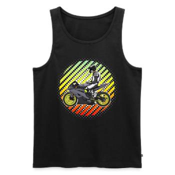 Motorcycle Lifestyle / Motorrad / Motorräder biker - Männer Premium Bio Tank Top - Schwarz - Vorne - Michal (187cm)