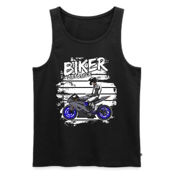 Moto Lifestyle / Moto / Moto motard - Débardeur bio Premium Homme - noir - Devant - Michal (187cm)