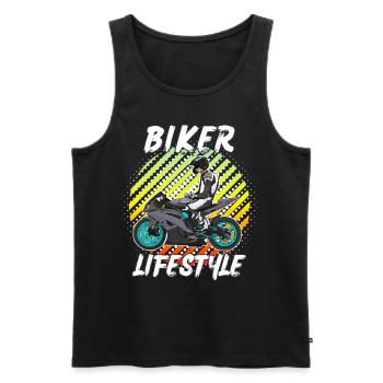 Moto Lifestyle / Moto / Moto motard - Débardeur bio Premium Homme - noir - Devant - Michal (187cm)