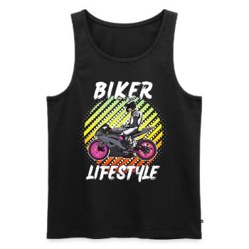 Motorcycle Lifestyle / Motorcycle / Motorcycle biker - Men's Premium Organic Tank Top - black - Front - Michal (187cm)