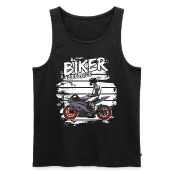Motorcycle Lifestyle / Motorcycle / Motorcycles biker - Men's Premium Organic Tank Top - black - Front - Michal (187cm)