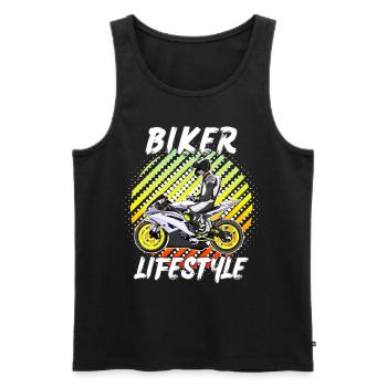 Moto Lifestyle / Moto / Moto motard - Débardeur bio Premium Homme - noir - Devant - Michal (187cm)