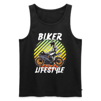 Moto Lifestyle / Moto / Moto motard - Débardeur bio Premium Homme - noir - Devant - Michal (187cm)