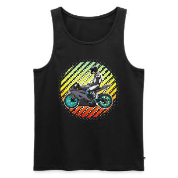 Motorcycle Lifestyle / Motorrad / Motorräder biker - Männer Premium Bio Tank Top - Schwarz - Vorne - Michal (187cm)