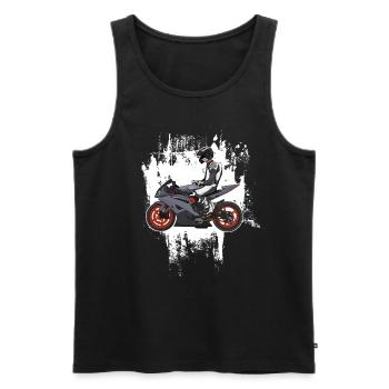 Motorcycle Lifestyle / Motorrad / Motorräder biker - Männer Premium Bio Tank Top - Schwarz - Vorne - Michal (187cm)