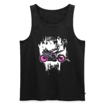 Motorcycle Lifestyle / Motorrad / Motorräder biker - Männer Premium Bio Tank Top - Schwarz - Vorne - Michal (187cm)