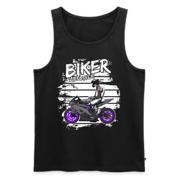 Moto Lifestyle / Moto / Moto motard - Débardeur bio Premium Homme - noir - Devant - Michal (187cm)