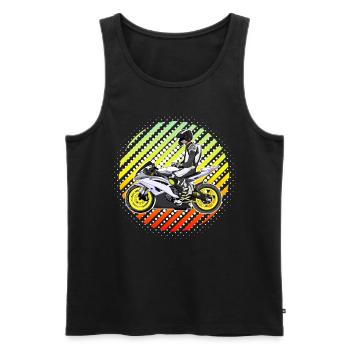 Moto Lifestyle / Moto / Motos motard - Débardeur bio Premium Homme - noir - Devant - Michal (187cm)