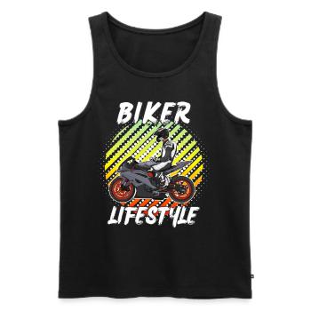 Moto Lifestyle / Moto / Moto motard - Débardeur bio Premium Homme - noir - Devant - Michal (187cm)